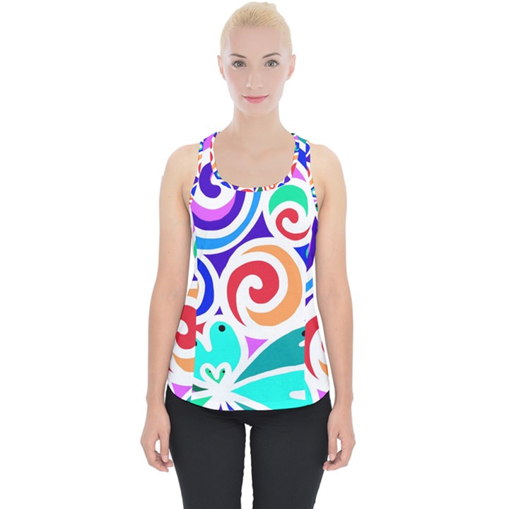 Crazy Pop Art - Doodle Circles   Piece Up Tank Top