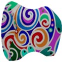 Crazy Pop Art - Doodle Circles   Velour Head Support Cushion View3