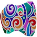 Crazy Pop Art - Doodle Circles   Velour Head Support Cushion View4