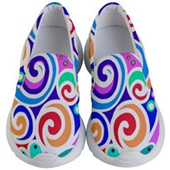 Crazy Pop Art - Doodle Circles   Kids Lightweight Slip Ons by ConteMonfrey