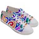 Crazy Pop Art - Doodle Circles   Men s Low Top Canvas Sneakers View3