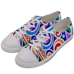 Crazy Pop Art - Doodle Circles   Women s Low Top Canvas Sneakers by ConteMonfrey