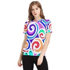 Crazy Pop Art - Doodle Circles   Women s Short Sleeve Rash Guard by ConteMonfrey