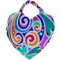 Crazy Pop Art - Doodle Circles   Giant Heart Shaped Tote View1