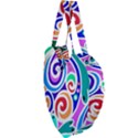 Crazy Pop Art - Doodle Circles   Giant Heart Shaped Tote View3