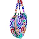 Crazy Pop Art - Doodle Circles   Giant Heart Shaped Tote View4