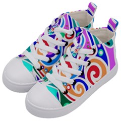 Crazy Pop Art - Doodle Circles   Kids  Mid-top Canvas Sneakers by ConteMonfrey