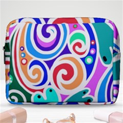 Crazy Pop Art - Doodle Circles   Make Up Pouch (large) by ConteMonfrey