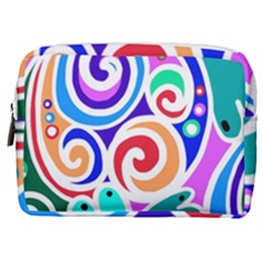 Crazy Pop Art - Doodle Circles   Make Up Pouch (medium)