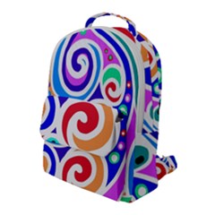 Crazy Pop Art - Doodle Circles   Flap Pocket Backpack (large) by ConteMonfrey