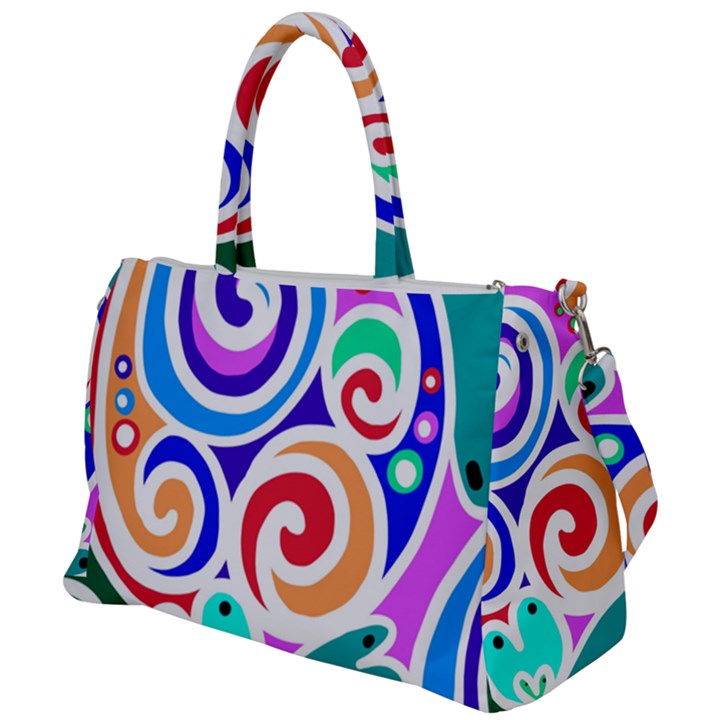 Crazy Pop Art - Doodle Circles   Duffel Travel Bag