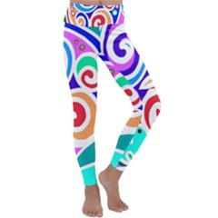 Crazy Pop Art - Doodle Circles   Kids  Lightweight Velour Classic Yoga Leggings by ConteMonfrey