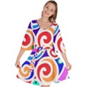 Crazy Pop Art - Doodle Circles   Velour Kimono Dress View1