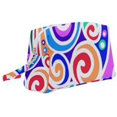 Crazy Pop Art - Doodle Circles   Wristlet Pouch Bag (large) by ConteMonfrey