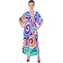 Crazy Pop Art - Doodle Circles   V-Neck Boho Style Maxi Dress View1