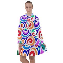 Crazy Pop Art - Doodle Circles   All Frills Chiffon Dress by ConteMonfrey