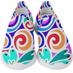 Crazy Pop Art - Doodle Circles   Kids  Slip On Sneakers by ConteMonfrey