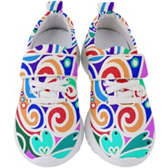 Crazy Pop Art - Doodle Circles   Kids  Velcro Strap Shoes by ConteMonfrey