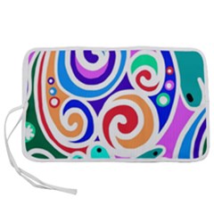 Crazy Pop Art - Doodle Circles   Pen Storage Case (l) by ConteMonfrey