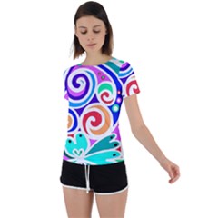 Crazy Pop Art - Doodle Circles   Back Circle Cutout Sports Tee by ConteMonfrey