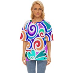 Crazy Pop Art - Doodle Circles   Oversized Basic Tee by ConteMonfrey