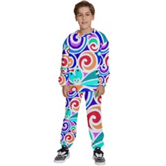 Crazy Pop Art - Doodle Circles   Kids  Sweatshirt Set