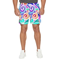 Crazy Pop Art - Doodle Circles   Men s Runner Shorts by ConteMonfrey