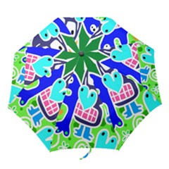 Crazy Pop Art - Doodle Skulls  Folding Umbrellas by ConteMonfrey