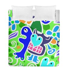 Crazy Pop Art - Doodle Skulls  Duvet Cover Double Side (full/ Double Size) by ConteMonfrey