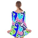 Crazy Pop Art - Doodle Skulls  Long Sleeve Velvet Skater Dress View2