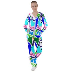 Crazy Pop Art - Doodle Skulls  Women s Tracksuit by ConteMonfrey