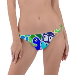 Crazy Pop Art - Doodle Skulls  Ring Detail Bikini Bottoms by ConteMonfrey