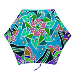 Crazy Pop Art - Doodle Hearts   Mini Folding Umbrellas by ConteMonfrey