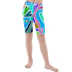 Crazy Pop Art - Doodle Hearts   Kids  Mid Length Swim Shorts by ConteMonfrey