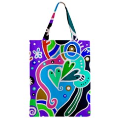 Crazy Pop Art - Doodle Hearts   Zipper Classic Tote Bag by ConteMonfrey