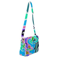 Crazy Pop Art - Doodle Hearts   Shoulder Bag With Back Zipper by ConteMonfrey