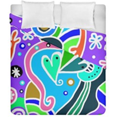 Crazy Pop Art - Doodle Hearts   Duvet Cover Double Side (california King Size) by ConteMonfrey