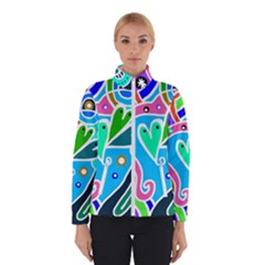 Crazy Pop Art - Doodle Hearts   Women s Bomber Jacket