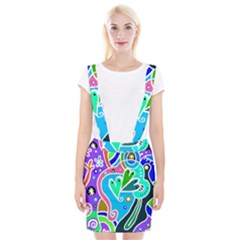 Crazy Pop Art - Doodle Hearts   Braces Suspender Skirt by ConteMonfrey