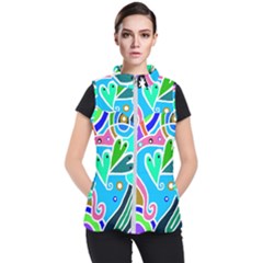 Crazy Pop Art - Doodle Hearts   Women s Puffer Vest by ConteMonfrey