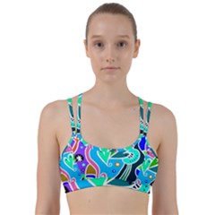 Crazy Pop Art - Doodle Hearts   Line Them Up Sports Bra by ConteMonfrey