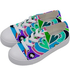 Crazy Pop Art - Doodle Hearts   Kids  Low Top Canvas Sneakers by ConteMonfrey