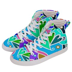 Crazy Pop Art - Doodle Hearts   Women s Hi-top Skate Sneakers by ConteMonfrey