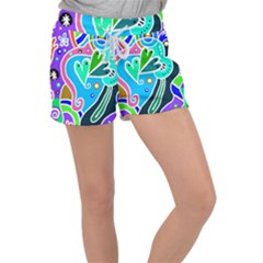 Crazy Pop Art - Doodle Hearts   Women s Velour Lounge Shorts by ConteMonfrey