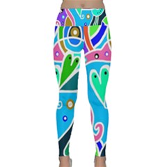 Crazy Pop Art - Doodle Hearts   Lightweight Velour Classic Yoga Leggings by ConteMonfrey