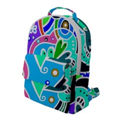 Crazy Pop Art - Doodle Hearts   Flap Pocket Backpack (large) by ConteMonfrey