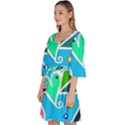 Crazy Pop Art - Doodle Hearts   Velour Kimono Dress View2