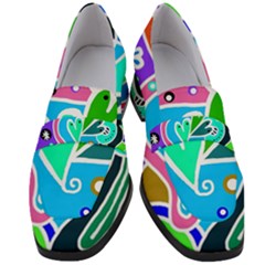 Crazy Pop Art - Doodle Hearts   Women s Chunky Heel Loafers by ConteMonfrey