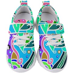 Crazy Pop Art - Doodle Hearts   Kids  Velcro Strap Shoes by ConteMonfrey