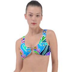 Crazy Pop Art - Doodle Hearts   Ring Detail Bikini Top by ConteMonfrey